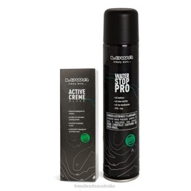 Lowa Black Combo Pack Active Cream/Water Stop Black | 6H42521 Lowa Australia
